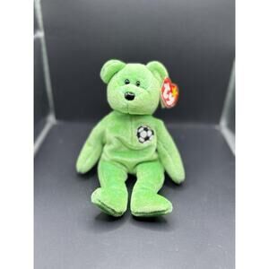 Ty Beanie Baby Kicks the Bear DOB August 16, 1998